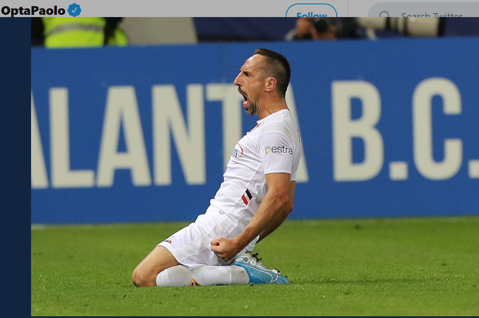 Franck Ribery menjadi pemain asing tertua yang mencetak gol pertamanya di Liga Italia saat membawa Fiorentina menahan Atalanta 2-2 pada pekan ke-4 Liga Italia, Minggu (22/9/2019) di Bergamo.