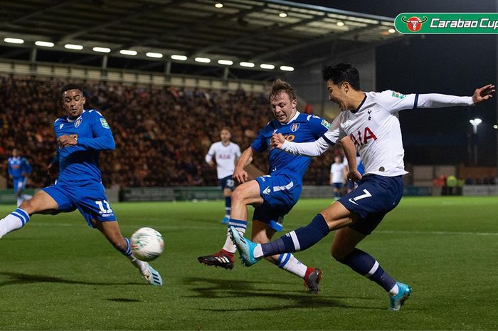 Son Heung-min saat membela Tottenham Hotspur di laga melawan  Colchester United pada Babak kelima Piala Liga Inggris digelar pada Selasa (24/9/2019) atau Rabu dini hari WIB.