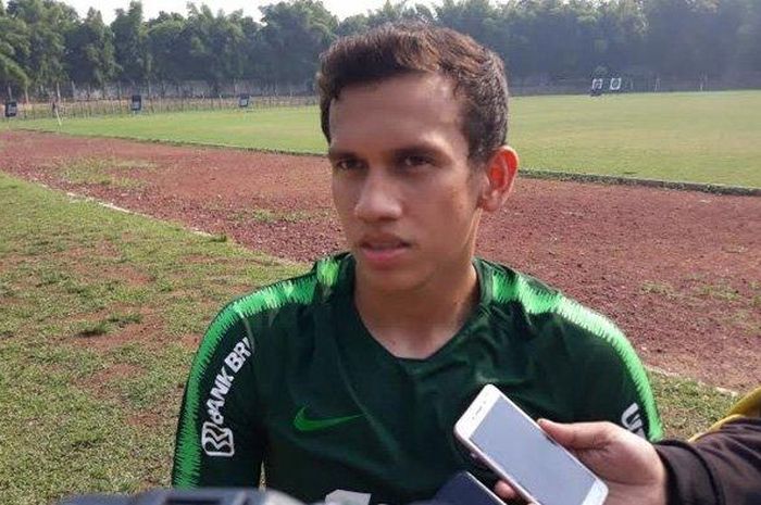 Egy Maulana Vikri saat ditemui wartawan seusai latihan bersama timnas U-23 Indonesia di Stadion Pajajaran, Kota Bogor, Rabu (2/10/2019).