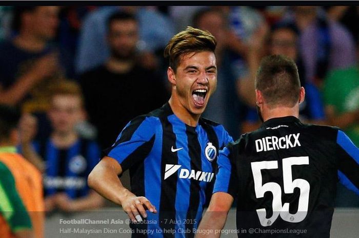 Dion Cools (kiri) saat memperkuat Club Brugge.