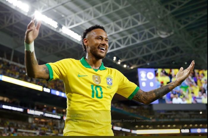 Neymar kini hanya satu gol di belakang Ronaldo dalam daftar top scorer timnas Brasil