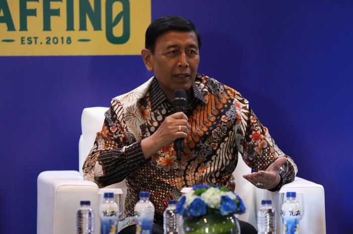 Ketua Umum PP PBSI Wiranto berbicara pada konferensi pers jelang Indonesia Masters 2019.