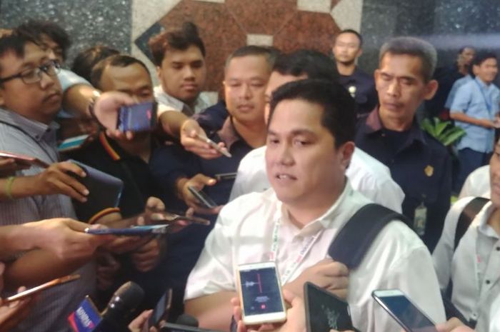 Mantan Pemilik Inter Milan, Erick Thohir datang ke Istana Kepresidenan, Jakarta, pada Senin (21/10/2019). 