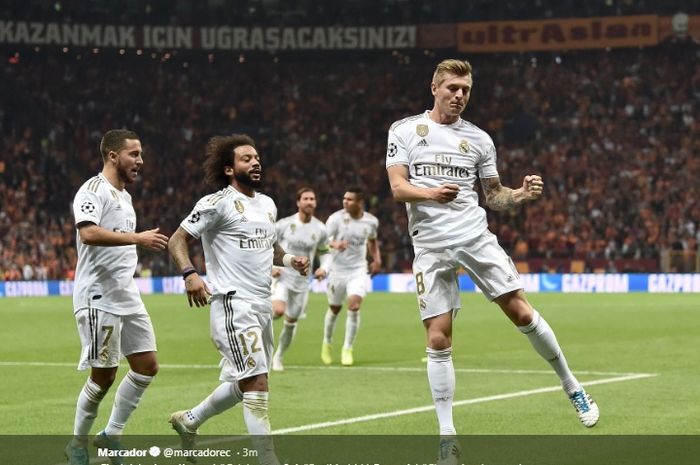 Pemain Real Madrid, Toni Kroos menyamai rekor milik Cristiano Ronaldo setelah membobol gawang Galatasaray di Liga Champions.