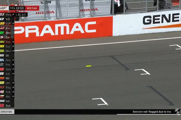 Sesi FP4 MotoGP Australia 2019 dihentikan sementara karena kondisi trek yang tak memungkinkan.