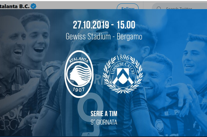 Atalanta menghancurkan Udinese 5-1 pada pekan ke-9 Liga Italia, Minggu (27/10/2019) di Stadion Atleti Azzurri d'Italia.