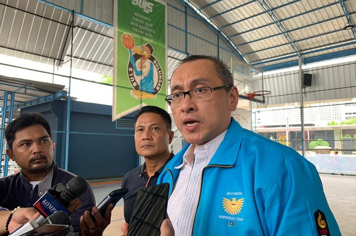 CdM Indonesia untuk SEA Games 2019, Harry Warganegara, saat berkunjung ke Pelatnas 3x3 putri di Jakarta, Kamis (31/10/2019)