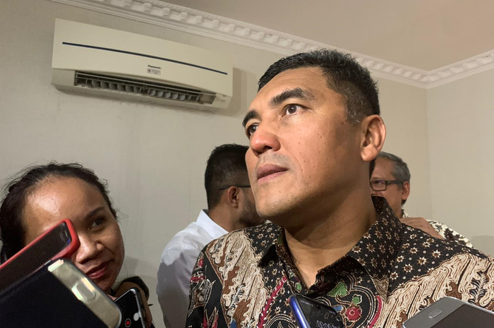 Presiden Direktur ITDC, Abdulbar M Mansoer, bertemu wartawan di kantor Kemenpora di Senayan, Jakarta, Selasa (5/11/2019)
