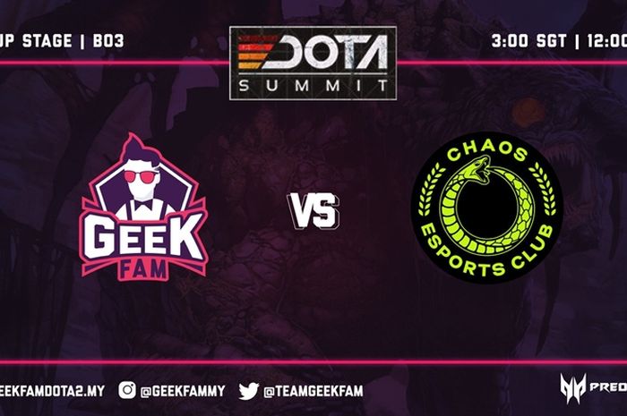 Chaos Esports Club and Geek Fam dominate Group B DOTA Summit 11
