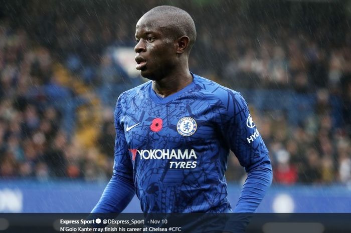 Gelandang tengah Chelsea, N'Golo Kante, yang dirumorkan diincar oleh Real Madrid.