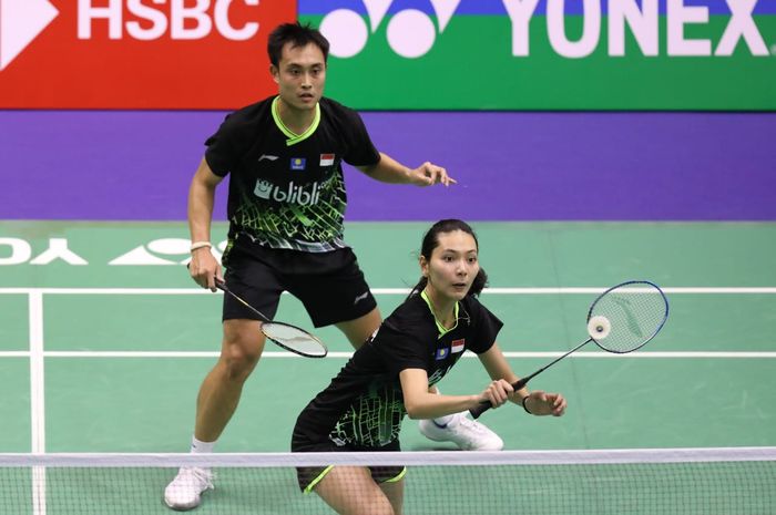 Pasangan ganda campuran Indonesia, Hafiz Faizal/Gloria Emanuelle Widjaja, pada babak kedua Hong Kong Open 2019 di Hong Kong Coliseum, Kamis (14/11/2019).