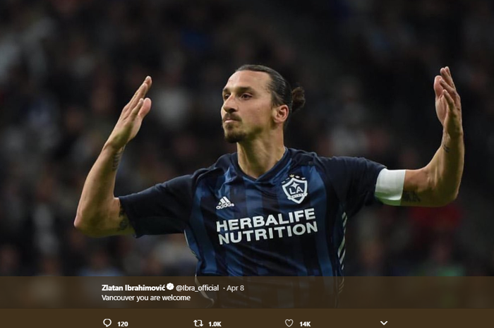 Pemain LA Galaxy, Zlatan Ibrahimovich.