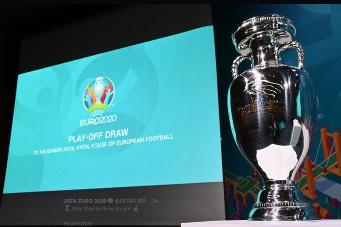 Drawing play-off Euro 2020 berlangsung di Nyon, Swiss, 22 November 2019.