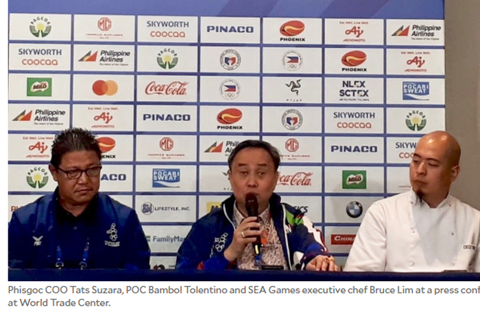 Ketua panitia penyelenggara SEA Games 2019, Tats Suzara saat menjelaskan kondisi SEA Games 2019.