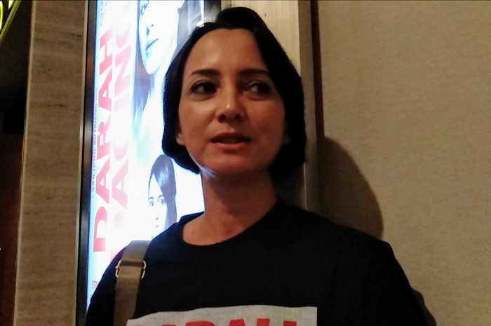 Karina Suwandi saat Grid.ID jumpai saat peluncuran trailer kedua 'Darah Daging' di XXI Plaza Indonesia, Jakarta Pusat, Rabu (27/11/2019).
