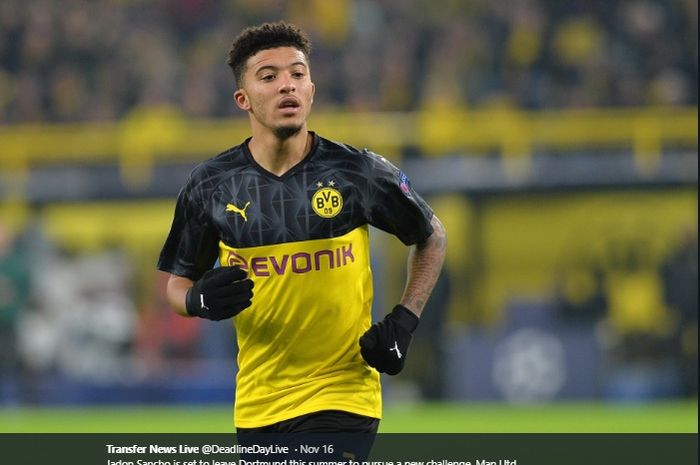 Winger Borussia Dortmund, Jadon Sancho, tengah diincar serius oleh Manchester United dan Bayern Muenchen.