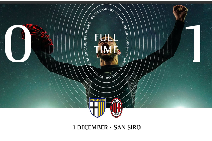 Gol Theo Hernandez menentukan kemenangan 1-0 AC Milan atas Parma pada pekan ke-14 Liga Italia, Minggu (1/12/2019) di Ennio Tardini.