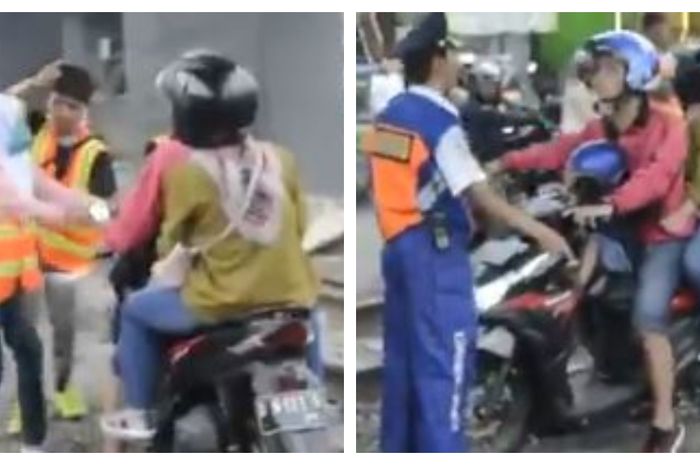 Sudah Nerobos Palang Kereta Api, Pengendara Motor ini Masih Saja Neka Melawan Arus Sambil Marah-marah, Netizen: Udah Bawa Anak, Melanggar Aturan, Marah-marah Pula!