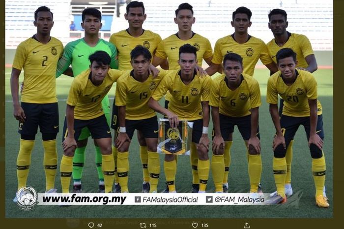 Timnas Malaysia di SEA Games 2019.