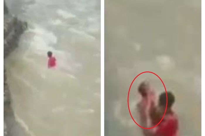 Viral Video Detik-detik Penyelamatan Balita yang Terseret Arus Sungai oleh Babinsa, Netizen: Super Hero di Dunia Nyata!