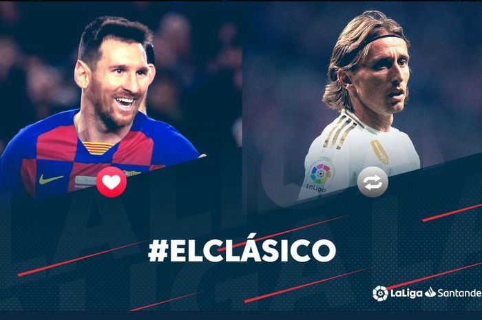 Lionel Messi dan Luka Modric, akan bertemu dalam lakon el clasico Barcelona vs Real Madrid di Camp Nou, 18 Desember 2019.