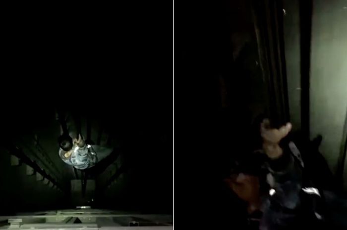 Pria terjebak di poros lift setelah jatuh dari lantai 30.