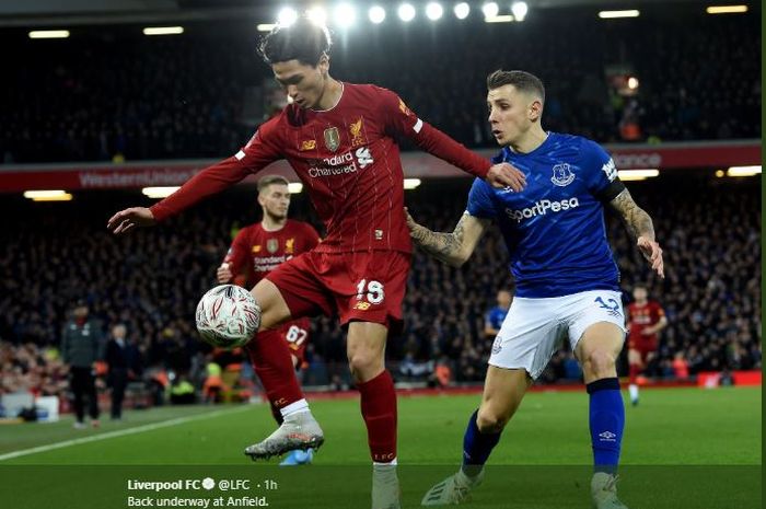 Penampilan Takumi Minamino saat Liverpool menang 1-0 atas Everton di babak ketiga Piala FA, di Anfield, Minggu (5/1/2020).