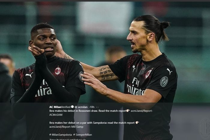 Zlatan Ibrahimovic gagal membantu AC Milan mencetak gol pada pekan ke-18 Liga Italia melawan Sampdoria, Senin (6/1/2020) di San Siro. 