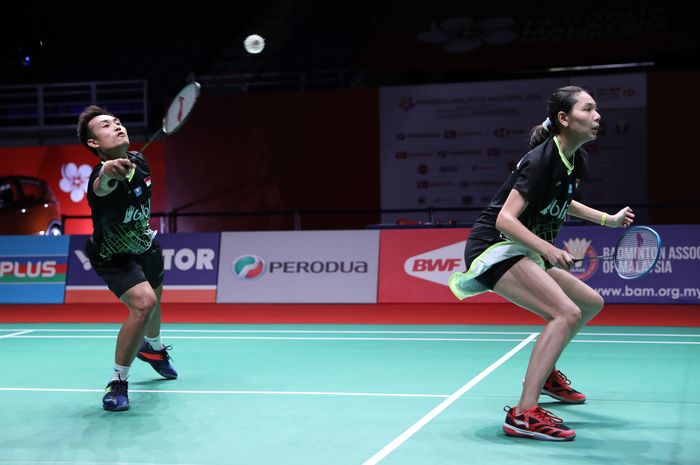 Pasangan ganda campuran Indonesia, Hafiz Faizal/Gloria Emanuelle Widjaja, tampil pada Malaysia Masters 2020 di Axiata Arena, Kuala Lumpur, Rabu (8/1/2020)