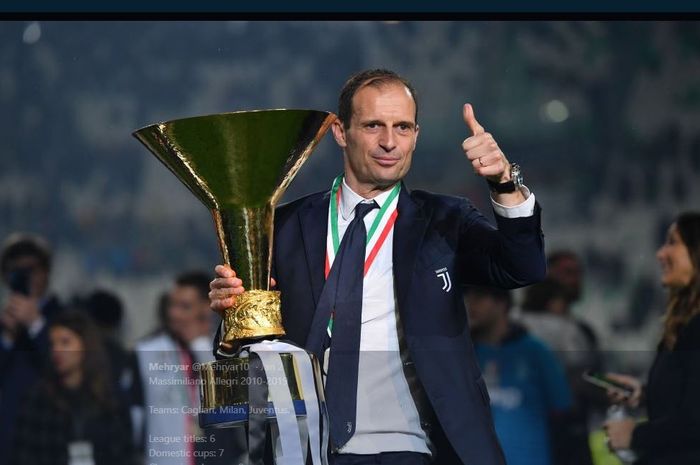 Massimiliano Allegri membawa Juventus juara Liga Italia 5 musim beruntun.