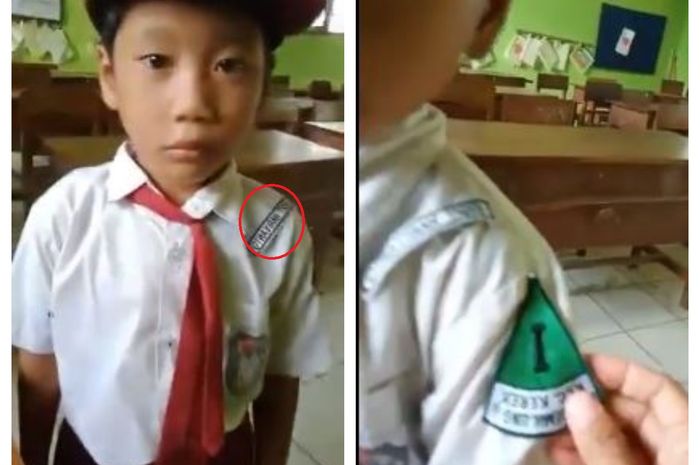 Viral Video Seorang Anak Sd Pakai Seragam Dengan Logo Terbalik Rupanya Ada Kisah Menyedihkan Dibaliknya Semua Halaman Suar