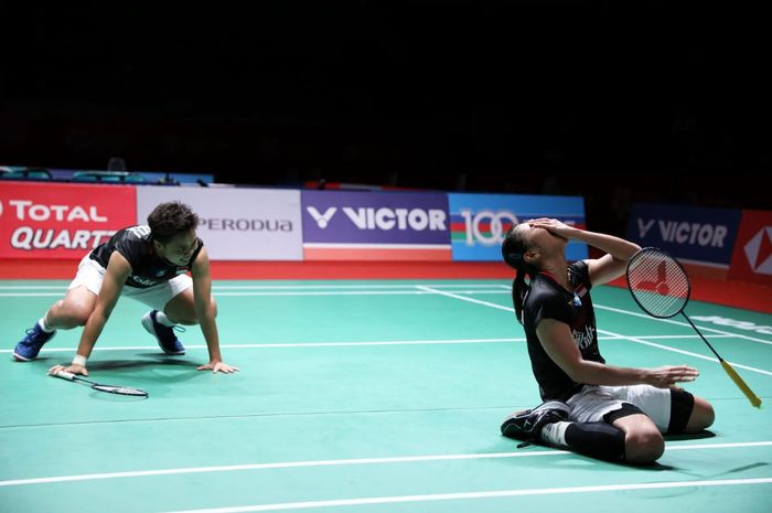 Ekspresi Ganda putri Indonesia, Greysia Polii/Apriyani Rahayu usai gagal ke final Malaysia Masters 2020