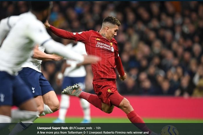 Proses terjadinya gol kemenangan Liverpool atas Tottenham Hotspur yang dicetak oleh Roberto Firmino, Sabtu (11/1/2020).