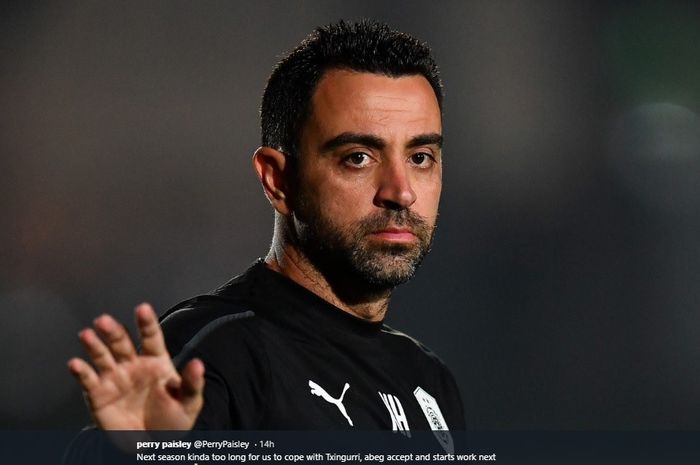 Pelatih Al-Sadd, Xavi Hernandez, yang sempat dikabarkan akan menjadi pengganti Ernesto Valverde di Barcelona.