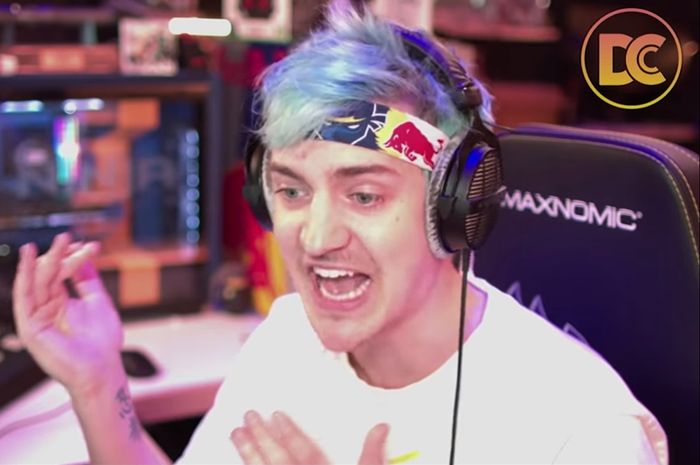 Ninja rages while streaming Fortnite.