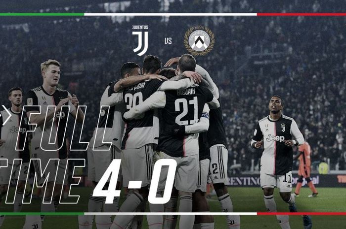 Juventus menekuk Udinese dalam partai babak 16 besar Coppa Italia di Allianz Stadium Turin, 15 Januari 2020.