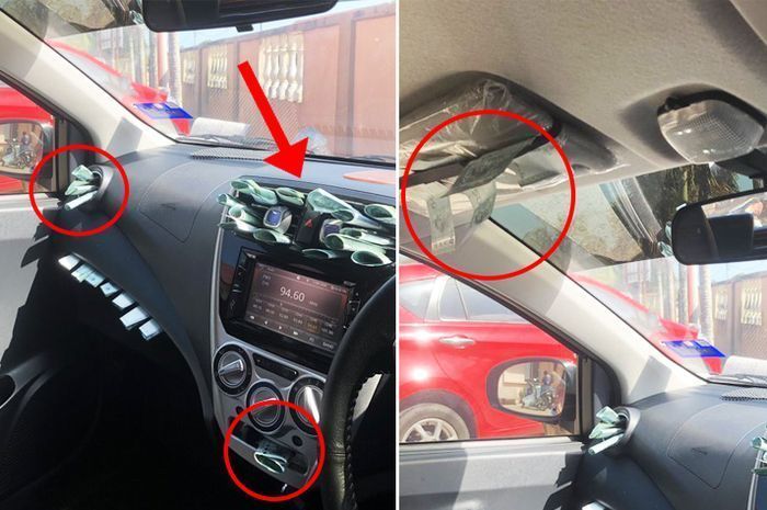 Viral foto mobil dopenuhi uang