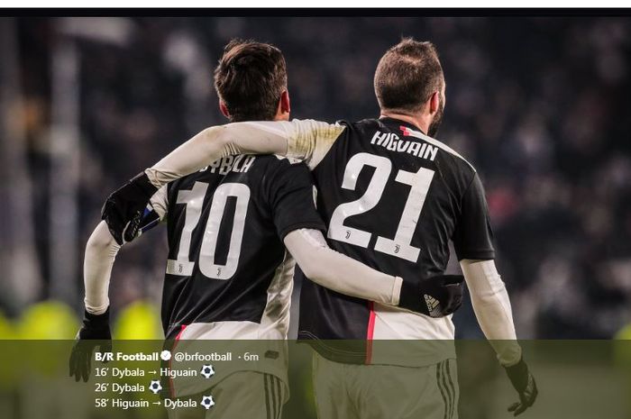Paulo Dybala dan Gonzalo Higuain, duet maut lini depan Juventus.