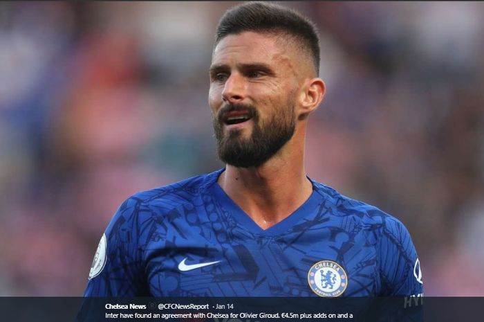 Striker Chelsea, Olivier Giroud, bisa gagal pindah secara gratis ke Inter Milan.