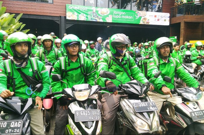 Driver Grab yang membantu berjalannya program gerakan JanganLupaMakan pada Jumat (17/1)