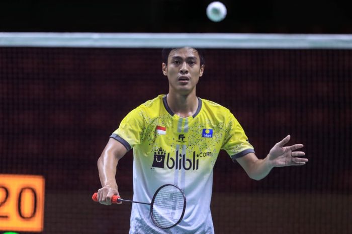 Pebulu tangkis tunggal putra Indonesia, Shesar Hiren Rhustavito, tampil pada Thailand Masters 2020, Rabu (22/1/2020) di Bangkok, Thailand.