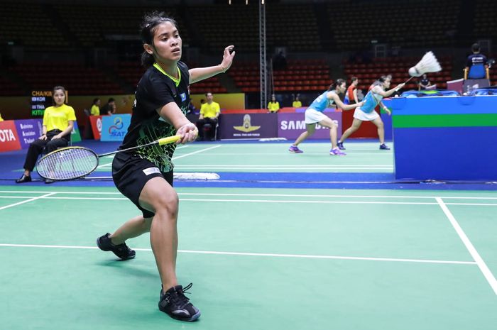 Pebulu tangkis tunggal putri Indoenesia, Gregoria Mariska Tunjung, tampil pada babak kedua Thailand Masters 2020, Kamis (23/1/2020) di Indoor Stadium Huamark, Bangkok, Thailand.