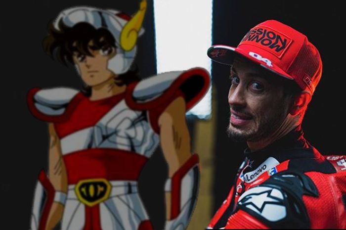 Pembalap Ducati, Andrea Dovizioso, memilih Pegasus Seiya sebagai inspirasi utamanya mengarungi kejuaraan MotoGP musim 2020.