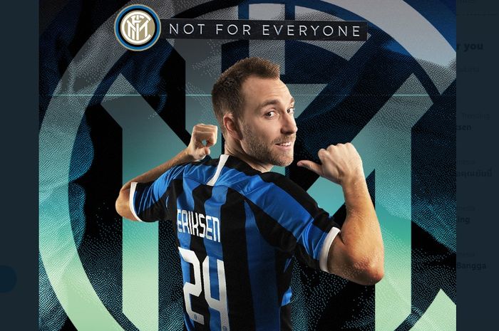 Christian Eriksen, memilih mengenakan nomor punggung 24 di Inter Milan.