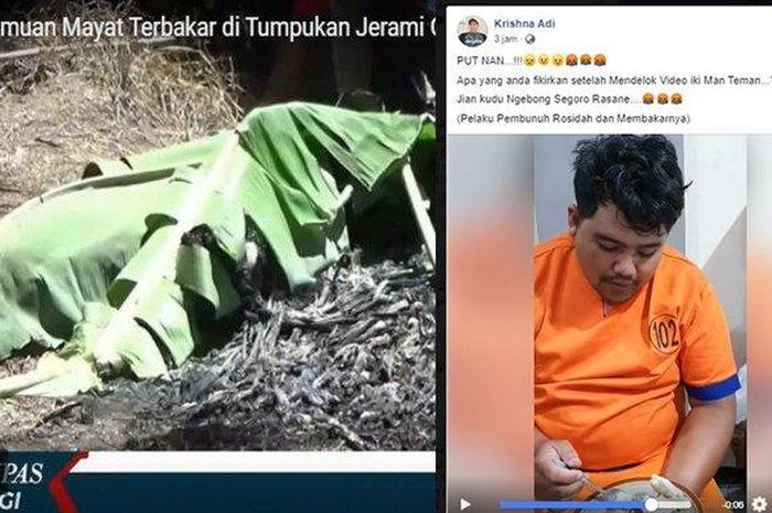 Penemuan jenazah hangus tergeletak di tumpukan jerami kolase pelaku