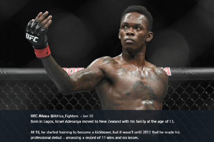 Israel Adesanya yang merupakan salah satu petarung UFC dengan teknik pertahanan terbaik.