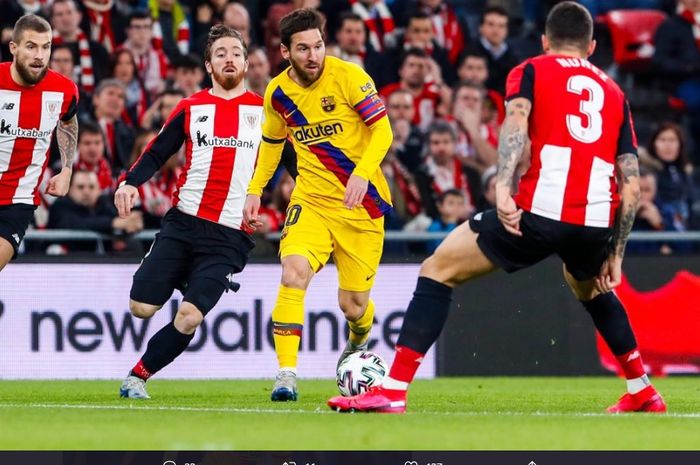 BOLASPORT.COM - Terjadi jual beli serangan yang dilakukan oleh Atletic Bilbao dan Barcelona dalam lanjutan laga Copa Del Rey di babak pertama.