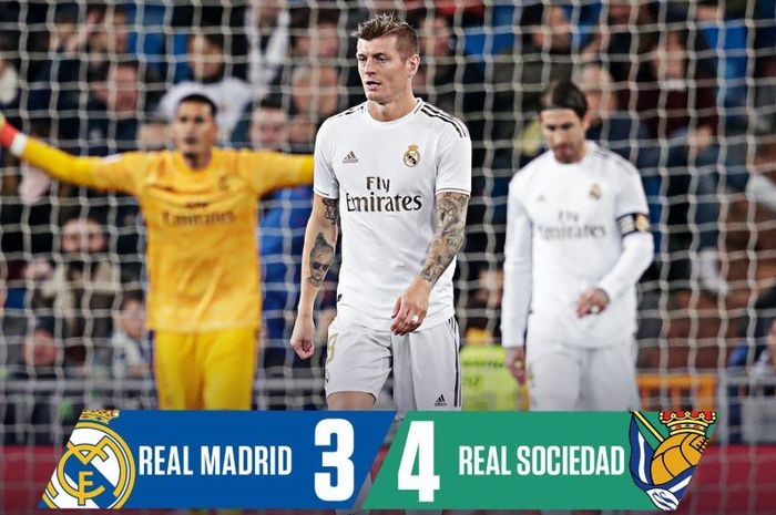 Real Madrid tersingkir di perempat final Copa del Rey oleh Sociedad.