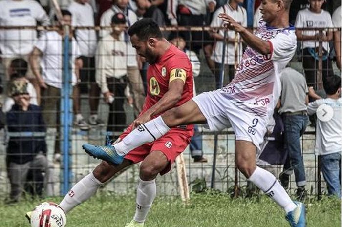 Aksi kapten Barito Putera, Rizky Pora, saat laga uji coba melawan PSB Bogor, Sabtu (8/2/2020).