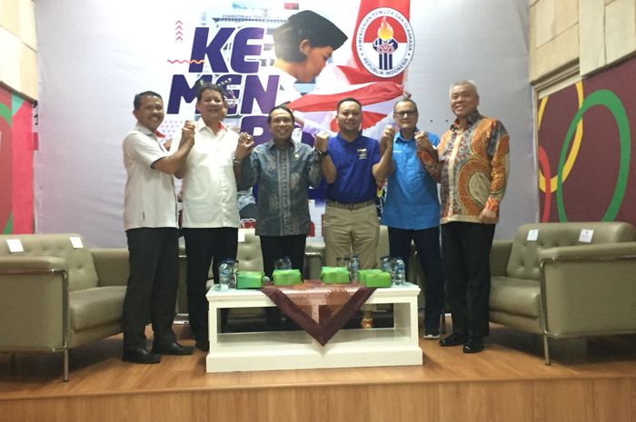 Kemenpora dan Tiga Pengurus Cabang Olahraga Tandatangani MoU terkait Olimpiade Tokyo 2020 di Kemenpora, Jakarta, Selasa (11/2/2020).
